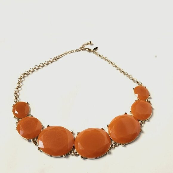 Tasha Women's Statement Necklace Orange Gold Toned - Picture 1 of 1